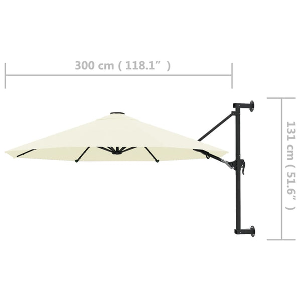 Sonnenschirm Hiekka zur Wandmontage Aitan 300cm (mit Metallstange)