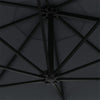 Anthrazitfarbener, an der Wand montierter Sonnenschirm Aitan 300cm