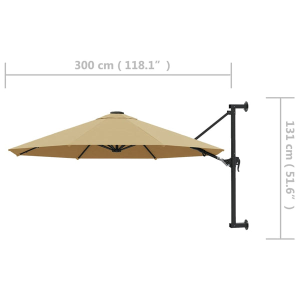 Braungrauer Wandsonnenschirm Aitta 300cm