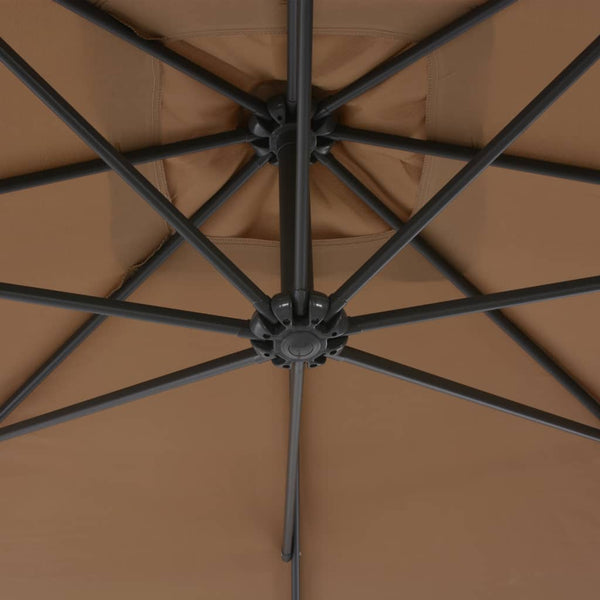 Braun-grauer Hänge-Sonnenschirm mit Stahlmast Iremia 300cm