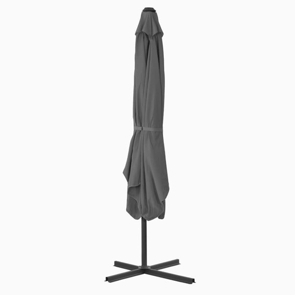 Anthrazitfarbener Sonnenschirm Stahlmast Nyulasi 250x250cm