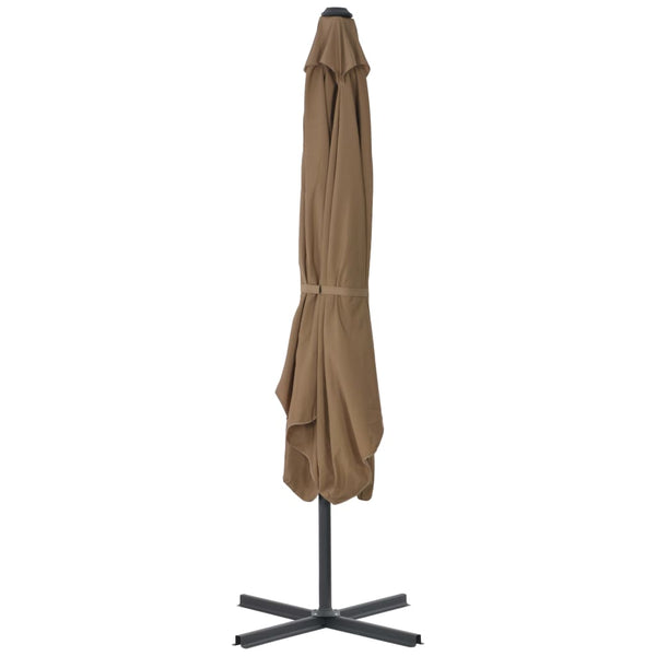 Graubrauner Sonnenschirm mit Stahlmast Nyulasi 250x250cm