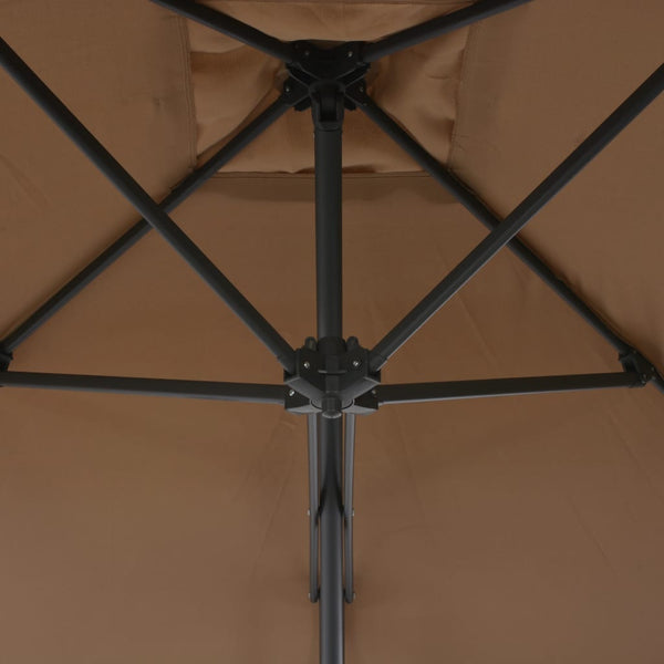 Graubrauner Sonnenschirm mit Stahlmast Nyulasi 250x250cm