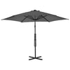 Anthrazitfarbener Sonnenschirm mit Stahlmast Raium 300cm