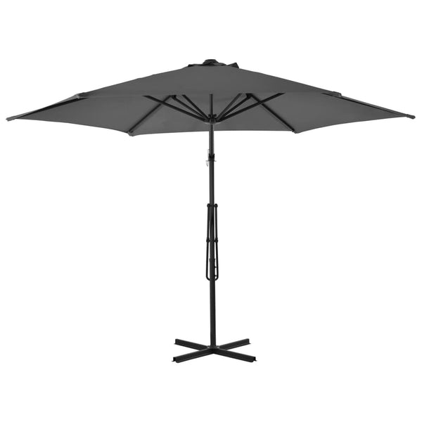 Anthrazitfarbener Sonnenschirm mit Stahlmast Raium 300cm