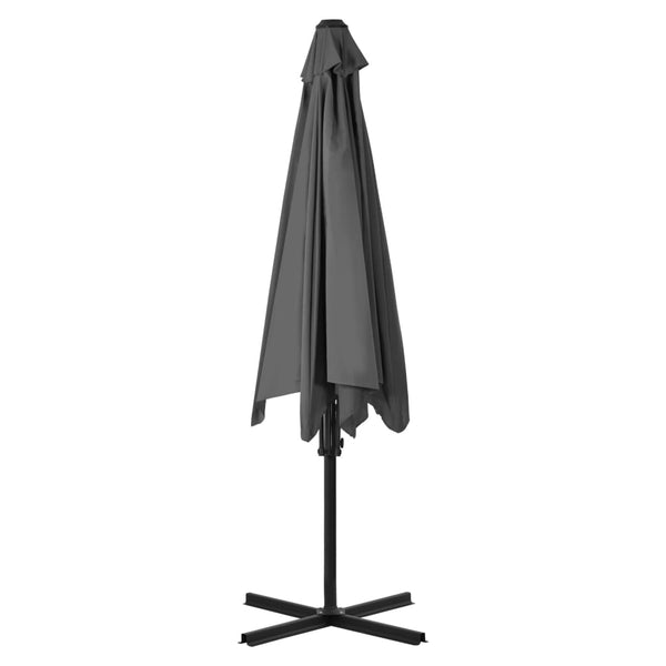 Anthrazitfarbener Sonnenschirm mit Stahlmast Raium 300cm