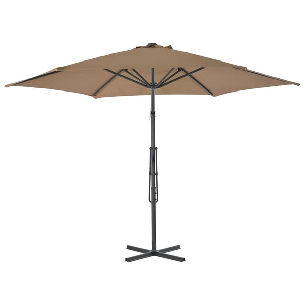Graubrauner Sonnenschirm mit Stahlstange Raium 300cm