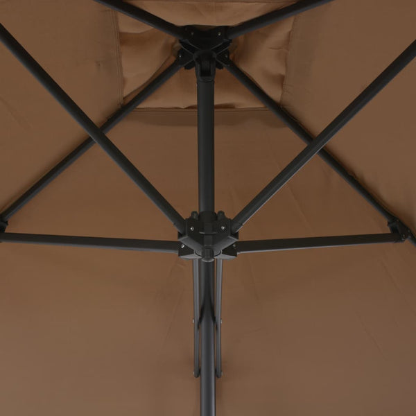 Graubrauner Sonnenschirm mit Stahlstange Raium 300cm