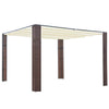 Brauner und cremefarbener Pavillon mit Dach aus Polyrattan Redius 300x300x200cm
