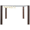 Brauner und cremefarbener Pavillon mit Dach aus Polyrattan Redius 300x300x200cm