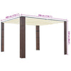 Brauner und cremefarbener Pavillon mit Dach aus Polyrattan Redius 300x300x200cm