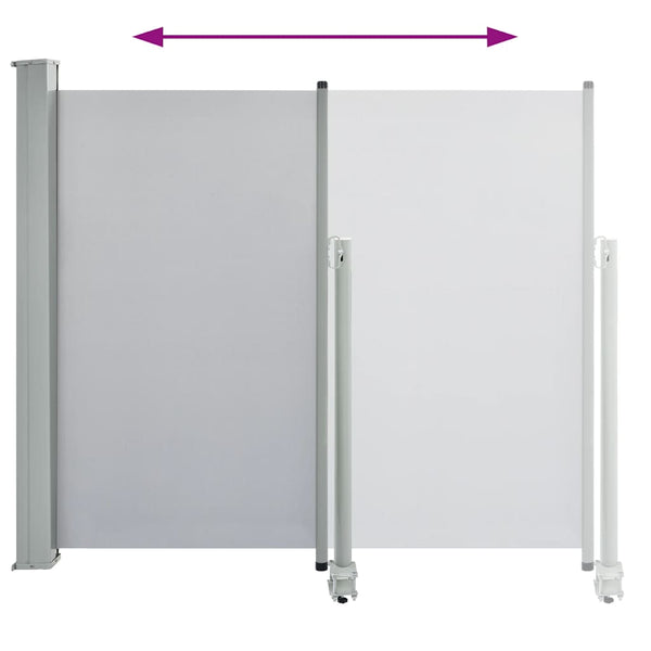 Graue einziehbare Seitenmarkise für Terrassen Bato 120x300cm