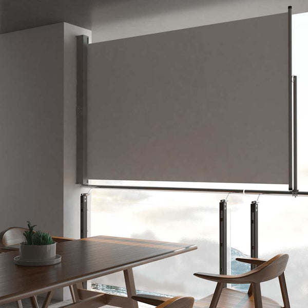 Graue einziehbare Seitenmarkise für Terrassen Bato 160x300cm