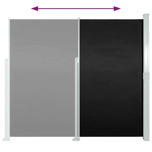 Schwarze, ausziehbare Seitenmarkise SNR 140x300cm