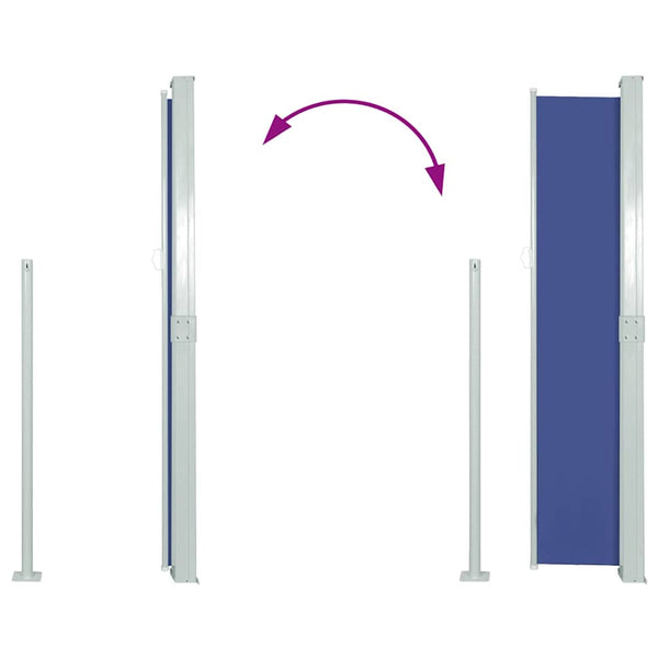 Blaue einziehbare Seitenmarkise Snr 140x300cm