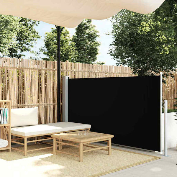 Schwarze, ausziehbare Seitenmarkise Snr 120x300cm