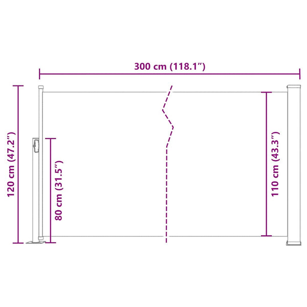 Creme Gelenkarm-Markise Snr 120x300cm