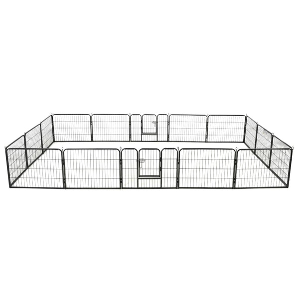 Schwarzer Welpenauslauf Paraschivan 60x80cm (16 Paneele Stahl)