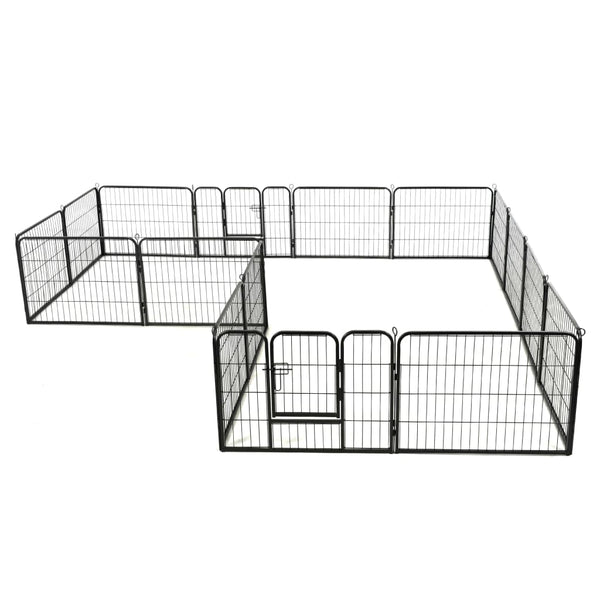 Schwarzer Welpenauslauf Paraschivan 60x80cm (16 Paneele Stahl)