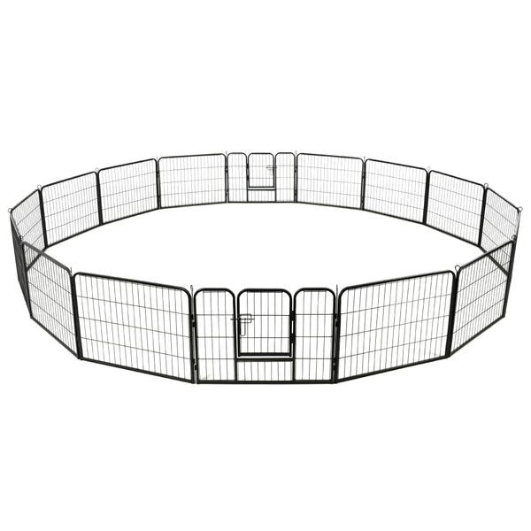 Schwarzer Welpenauslauf Paraschivan 60x80cm (16 Paneele Stahl)