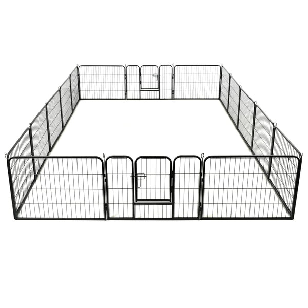 Schwarzer Welpenauslauf Paraschivan 60x80cm (16 Paneele Stahl)