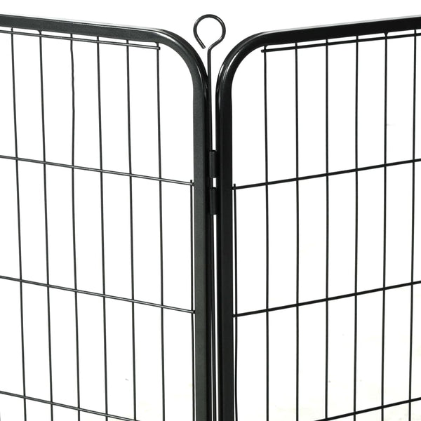 Schwarzer Welpenauslauf Paraschivan 60x80cm (16 Paneele Stahl)