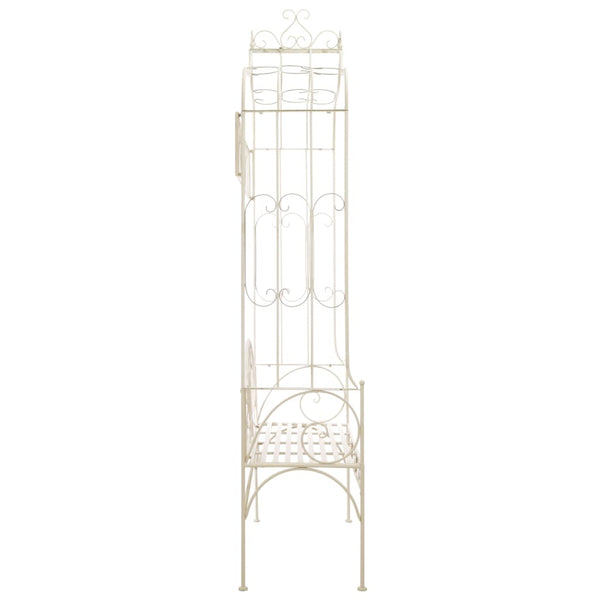 Antikweiße Gartenbank Manuta 122cm (Eisen)