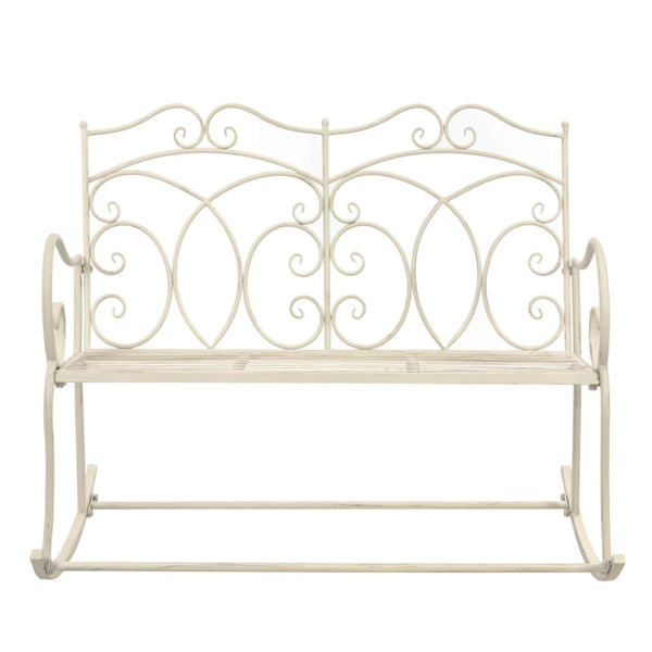Antikweiße Gartenbank Fabrin 104cm (Eisen)