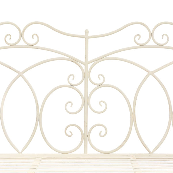 Antikweiße Gartenbank Fabrin 104cm (Eisen)