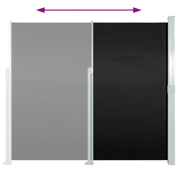 Musta sisäänvedettävä sivumarkiisi Snr 160x500cm