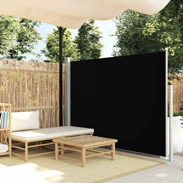 Musta sisäänvedettävä sivumarkiisi Snr 160x500cm