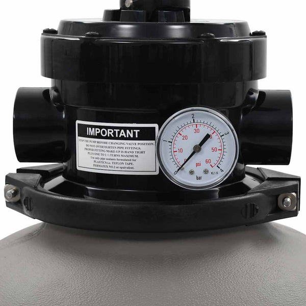 Grauer Sandfilter Raghila 350 mm (mit 4-Wege-Ventil) für Schwimmbäder