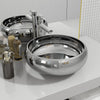 Silbernes Waschbecken Ghenovel 40x15cm (Keramik)