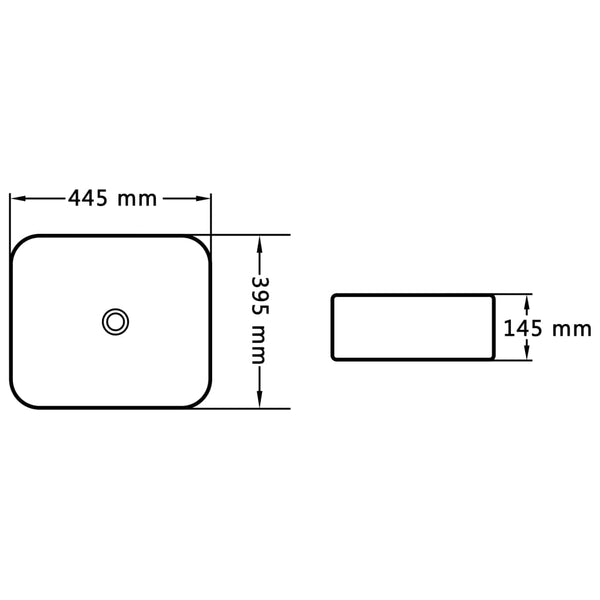 Musta pesuallas Miroana 44,5x39,5x14,5cm (keraaminen)