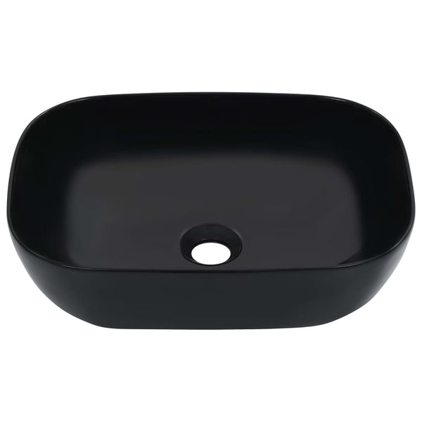 Schwarzes Waschbecken Nadine 45,5x32x13cm (Keramik)