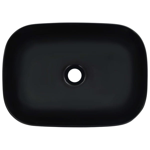 Schwarzes Waschbecken Nadine 45,5x32x13cm (Keramik)