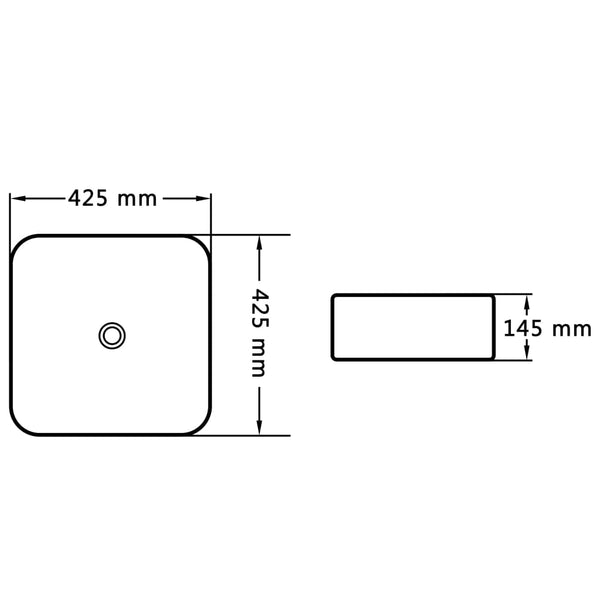 Schwarzes Waschbecken Caravita 42,5x42,5x14,5cm (Keramik)