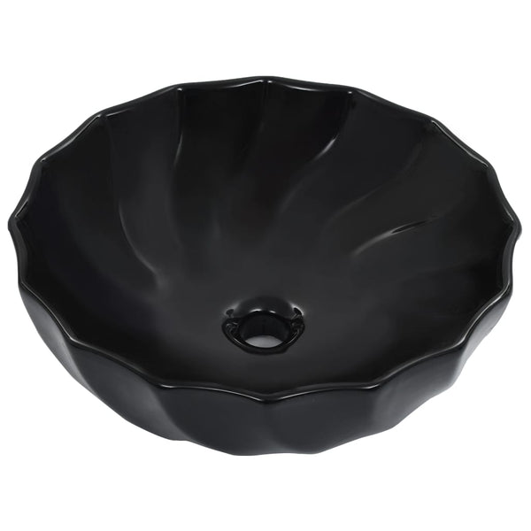 Schwarzes Waschbecken Tohani 46x17cm (Keramik)