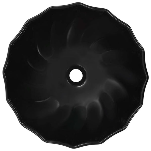Schwarzes Waschbecken Tohani 46x17cm (Keramik)