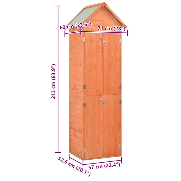 Gartengeräteschuppen Holz Tiba 71x60x213cm