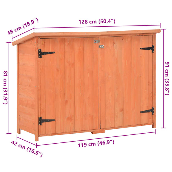 Gartenschuppen Teohari Holz 120x50x91cm