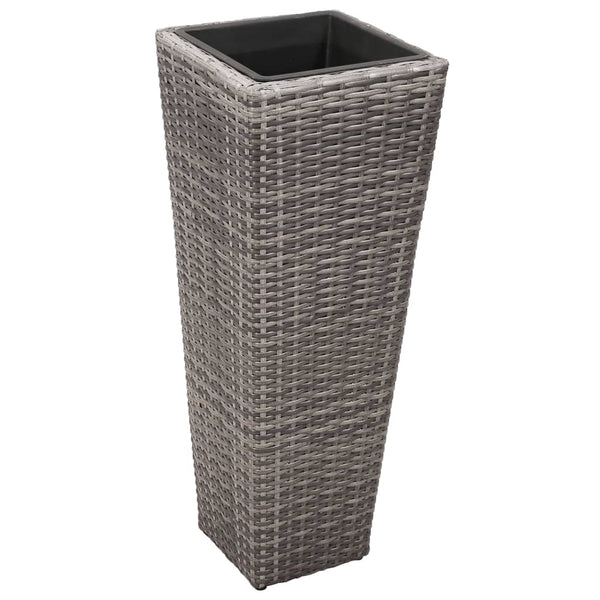 Graue Hochbeet-Blumenkästen für den Garten Taub (3 Stück Polyrattan)