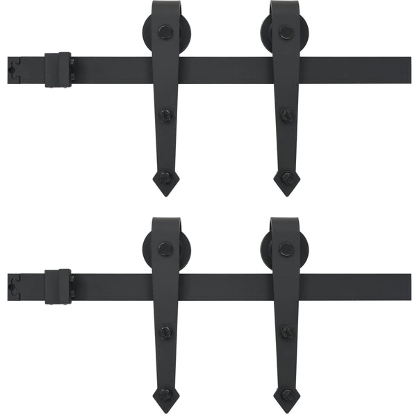 Schwarzes Schiebetürbeschlagset Stahl Curghel 2x183cm