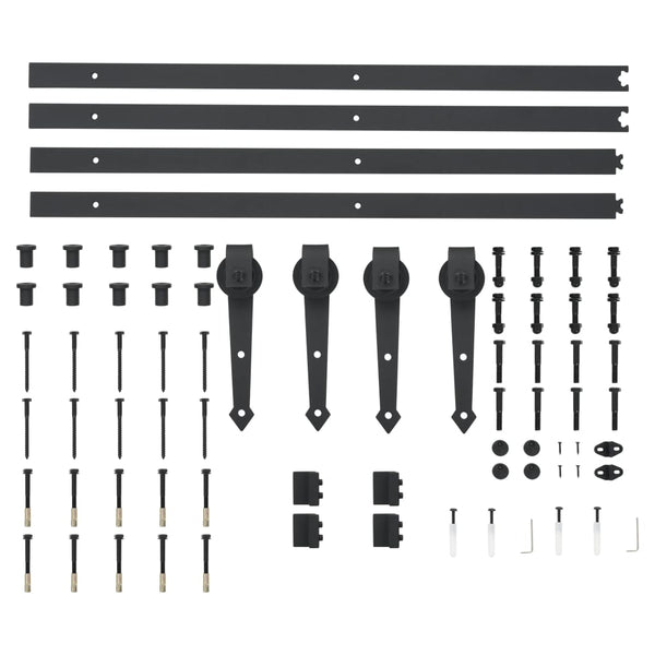 Schwarzes Schiebetürbeschlagset Stahl Curghel 2x183cm