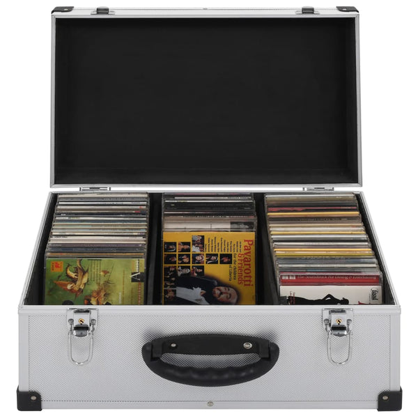 Silberner CD-Koffer Krista für 60 CDs (Aluminium-ABS)