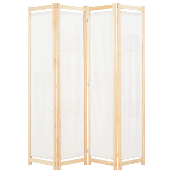 Cremefarbener Raumteiler Iren 160x170x4cm (4-teilig, Stoff)