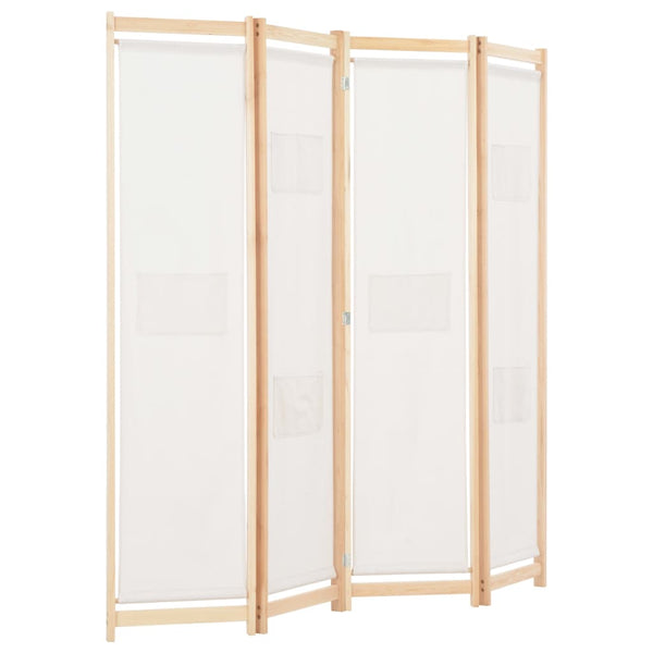 Cremefarbener Raumteiler Iren 160x170x4cm (4-teilig, Stoff)