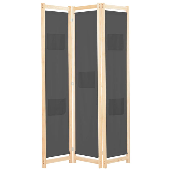 Grauer Raumteiler Iren 120x170x4cm (3-teilig, Stoff)