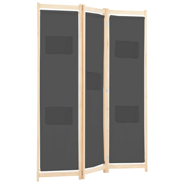Grauer Raumteiler Iren 120x170x4cm (3-teilig, Stoff)