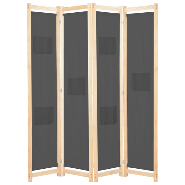 Grauer Raumteiler Iren 160x170x4cm (4-teilig, Stoff)